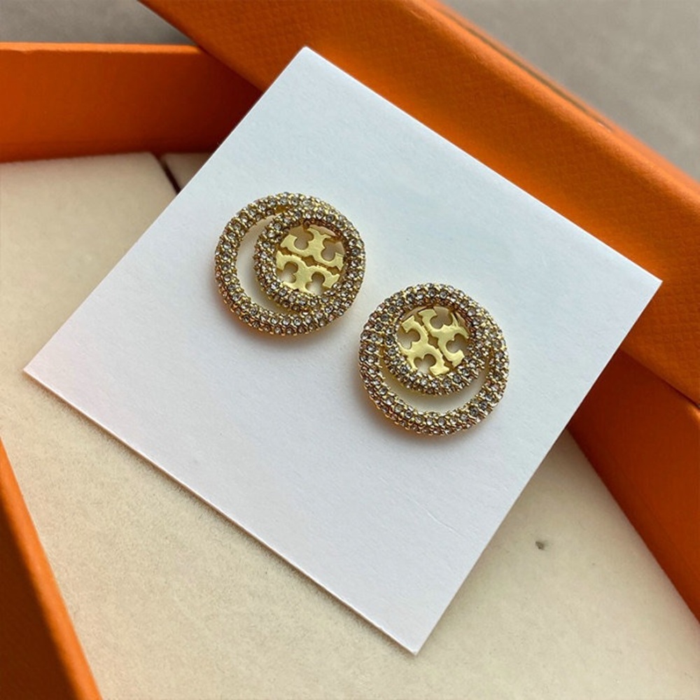 Tory Burch Gold Circle Stud Earrings